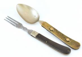 Háborús evőeszköz, kopott, h:17cm