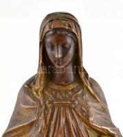 Szűz Mária, patinázott bronz, ónix és bronz talapzaton, kopottt, jelzés nélkül, m: 27cm