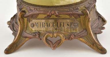 Szűz Mária, patinázott bronz, ónix és bronz talapzaton, kopottt, jelzés nélkül, m: 27cm