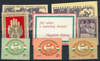 1951-1960. Hazafias Népfront, VIT Varsó 1955 8 db KLF vágott és fogazott levélzáró bélyeg