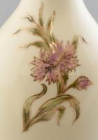 Zsolnay virág mintás váza. Kézzel festett, jelzett, hibátlan 30 cm
