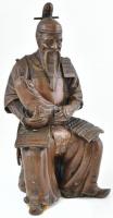 Keleti bronz szobor, sérülésekkel, jelzés nélkül, m:23,5cm