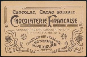 Chocolataterie Francaise léghajó litho gyűjtőkártya szecessziós hátlappal