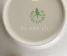 Hollóházi retro kévés csészék aljjal 6 + 6 db, matricás, jelzett minimális kopással