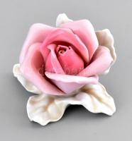Ens porcelán rózsa, kézzel festett, jelzett, apró lepattanással, 6,5×6 cm