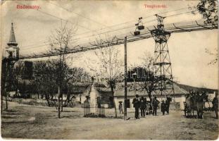 1908 Badacsony, Templom tér, sodronypálya, sodronykötélpálya, ipari drótkötélpálya teherszállításhoz. Mérei Ignác 552. 1908 (EK)