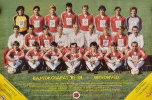 1984 A Bp. Honvéd labdarúgó bajnokcsapata 83-84, plakát, feltekerve, 69x45,5 cm