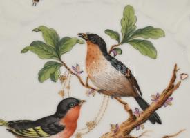 Herendi Rothschild mintás porcelán tál, kézzel festett, jelzett, kopásnyomokkal, lepattanással, 25×2...