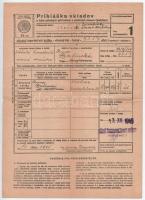 1945. "Kassai Ipari Hitelszövetkezet" szlovák nyelvű betétkönyv, tétel, jegyzék T:III