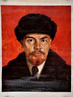 1977 Csáki-Maronyák József (1910-2002): Lenin, plakát, Bp., Kossuth-ny., feltekerve, kopott, kissé sérült, 83,5x61,5 cm