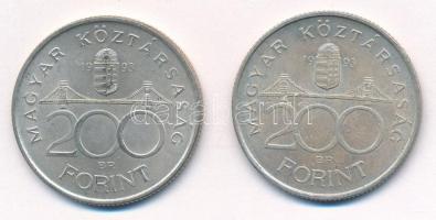 1993. 200Ft Ag "MNB" (2x) T:1-,2 Adamo F13