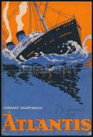 1913 Gerhart Hauptmann: Atlantis némafilm plakátja, hajtott, 21×14 cm