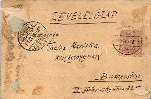 1899 (Vorläufer) Komádi (Berettyóújfalu), Községháza. Tus és akvarell rajz Thaisz Mariskának címezve...