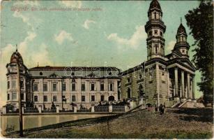 1909 Ungvár, Uzshorod, Uzhhorod, Uzhorod; Görögkatolikus székesegyház és püspöki palota / Greek Catholic cathedral and bishop's palace (szakadás / tear)