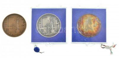 DN "Salgótarján" Br, ezüstpatinázott Br és jelzett Ag emlékérem (3xklf), 2db plombált ÁPV ...