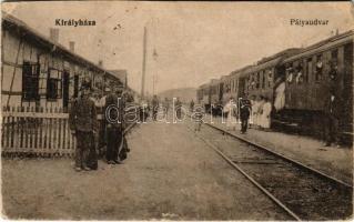 Királyháza, Korolevo, Královo nad Tisou; Pályaudvar, vasútállomás / railway station (vágott / cut)