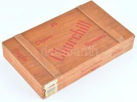 Churchill fa cigarettás doboz, benne bontatlan Multifilter cigaretta, 24x14x4cm