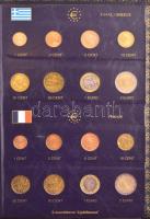 1999-2002. 1c-2E (64xklf), 12 ország euró érméit tartalmazó szett speciális Leuchtturm gyűrűs albumb...