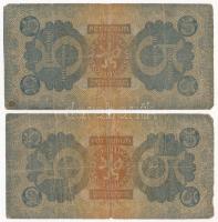 Csehszlovákia 1921. 5K "4. sorozat" + 5K "5. sorozat" T:III- kis szakadások, lyu...