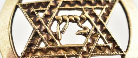 14 K arany (Au) Dávid csillag medál. 1,3 g, 7 mm. Jelzett