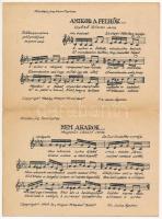 Győző Vilmos és Hegedűs László - Amikor a felhők... Nem akarok... Kinyitható kottás képeslap / Foldi...