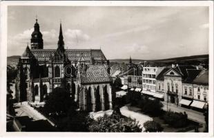 1938 Kassa, Kosice; Dóm / székesegyház, Feldman, Bata üzlete / cathedral, shops + "1938 Kassa visszatért" So. Stpl. (EK)