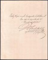 1908 A király személye körüli miniszteri hivataltól érkezett levél a Törley családnak, melyet a Fere...