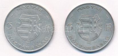 1947. 5Ft Ag "Kossuth" (2x) T:2- Adamo F8.1