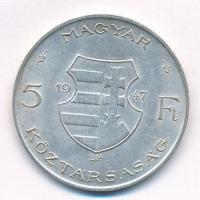 1947. 5Ft Ag "Kossuth" T:1- Adamo F8.1