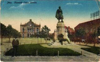 Pécs, Kossuth Lajos szobra, zsinagóga (b)