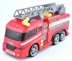 Műanyag játék tűzoltó autó, kopott, 35x10x18cm