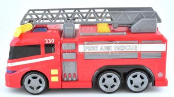 Műanyag játék tűzoltó autó, kopott, 35x10x18cm