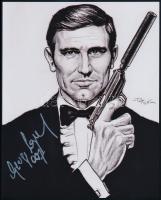 George Lazenby (1939- ) ausztrál színész autográf aláírása (James Bond szerepét játszotta az Őfelsége titkosszolgálatában c. 1969-es filmben), angol nyelvű tanúsítvánnyal / Autograph signature of George Lazenby (1939- ) Australian actor (who played the role of James Bond in the 1969 film On Her Majestys Secret Service), with certificate