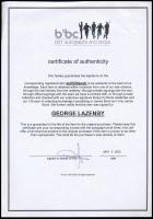 George Lazenby (1939- ) ausztrál színész autográf aláírása (James Bond szerepét játszotta az Őfelség...