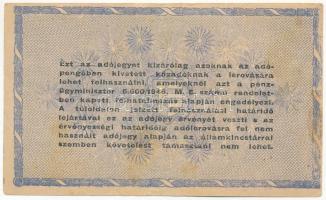 1946. 10.000.000AP sárgás, vízjeles papír, hátulján fordított címer T:III folt
Adamo P54A