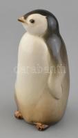 LFZ szovjet porcelán pingvin, kézzel festett, jelzett, kis kopással, m: 16 cm