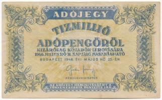 1946. 10.000.000AP fehér papír T:III folt Adamo P54