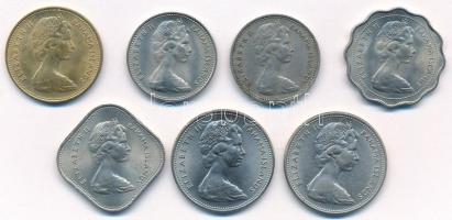 Bahamák 1966. 1c + 5c (2x) + 10c + 15c + 25c (2x) T:1-
Bahamas 1966. 1 Cent + 5 Cents (2x) + 10 Cen...