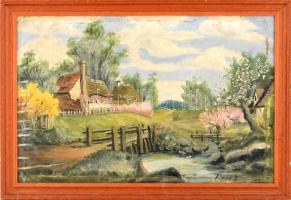 Finna (?) jelzéssel: Tavasz. Olaj, vászon, fa keretben, 37×56 cm