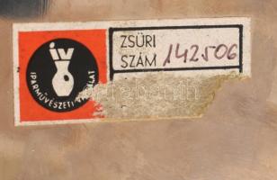 Fördős László (1938- ): Iparművész gyertyatartó pár. Fém, jelzett, Iparművészeti Vállalat hiányos zs...