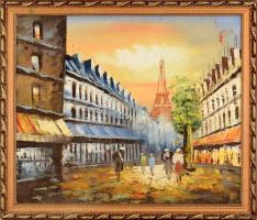 Jelzés nélkül: Párizs. Olaj, vászon. Dekoratív fa keretben. Két benyomódással a vásznon. 50×60 cm