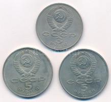 Szovjetunió 1989. 3R Cu-Ni "Örmény földrengés emlékműve" + 1990. 5R Cu-Ni "Matenadara...