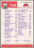 cca 1972-1979 5 db egykori budapesti vendéglő, presszó, bár étlapja, itallapja (Lúdláb vendéglő, EMK...