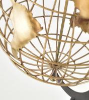 Design földgömb. Réz, fém, fa talapzaton, m: 51 cm