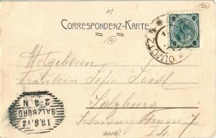 1902 Olomouc, Olmütz; Rathaus u. Dreifaltigskeitsäule / Trinity statue, town hall