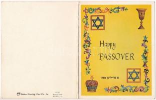 Happy Passover! Jewish folding card. Judaica - modern (EK)