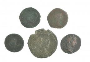 Római Birodalom 5db-os érmetétel a 3-4. századból T:3 Roman Empire 5pcs coin lot from the 3rd-4th century C:F