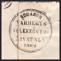 1858-1869 Győr, adóslevél 2000 forintról a Zombath és Sághy családok között, 2 viaszpecséttel, Komár...