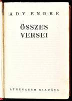 Ady Endre összes versei. Bp., é.n., Athenaeum, 544 p. Kiadói egészvászon-kötés, kissé viseltes állap...