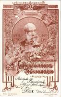 1848-1898 Viribus Unitis. Franz Joseph's 50th anniversary of reign. Verlag Back & Schmitt. Druck v. Emil Siegel. Art Nouveau, floral s: Rosenberger (EK)